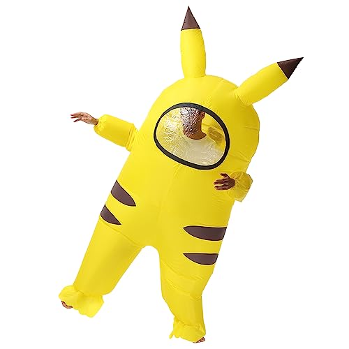 OBBOA Amongst Us Inflatable Costume For Adult Funny Halloween Inflatable Costumes Space Astronaut Game Crewmate And Impostor Yellow blow up Costume