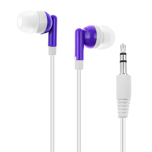 OSSZIT Wholesale Kids Bulk Earbuds Headphones Earphones Assorted Colors for Schools, Libraries, Hospitals,Gifts Individually Bagged (30pack)