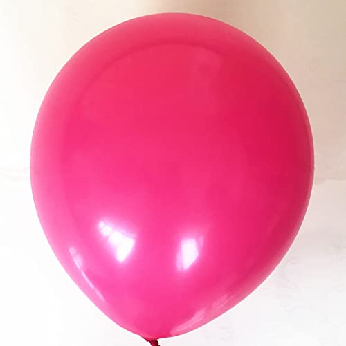GBSAWER Hot Pink Balloons 100pcs 12 Inch Hot Pink Latex Balloon for Wedding Girl Birthday Bridal Baby Shower Engagement Bachelorette Graduation Party Decorations