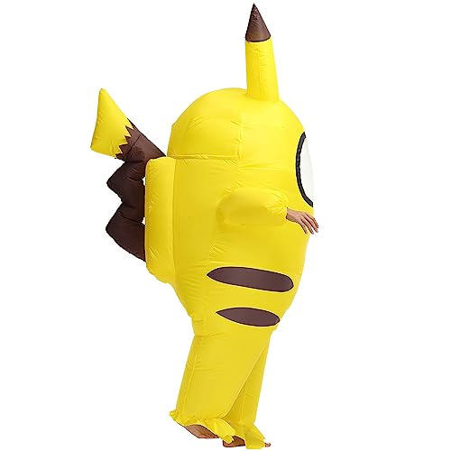 OBBOA Amongst Us Inflatable Costume For Adult Funny Halloween Inflatable Costumes Space Astronaut Game Crewmate And Impostor Yellow blow up Costume