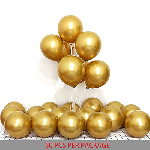 Find Fine 50Pcs Gold Metallic Balloons 12 Inch Decoration, Party Chrome Bright Color, for Birthday Bridal Wedding Halloween Christmas Baby Shower Graduation Anniversary Decorations