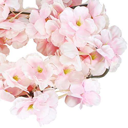 CEWOR 6pcs Artificial Cherry Blossom Flower Vines Faux Flowers for Outdoors Hanging Silk Flowers Garland for Wedding Party Home Japanese Kawaii Decor