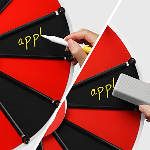 WinSpin 18 Inch Prize Wheel DIY Insertable Tabletop Spinning Wheel, 14 Slots Fortune Design Carnival Spin Game, DIY Series