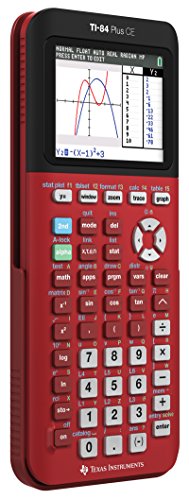 Texas Instruments TI-84 Plus CE Color Graphing Calculator, Radical Red