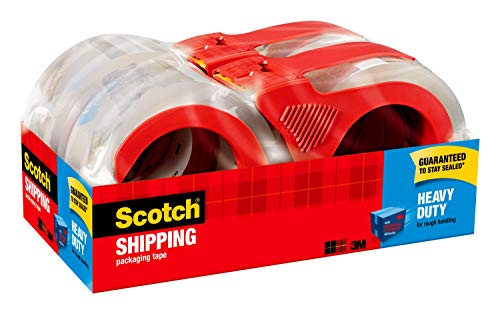 Scotch Heavy Duty Packaging Tape, 1.88" x 54.6 yd, Designed for Packing, Shipping and Mailing, Strong Seal on All Box Types, 3" Core, Clear, 4 Rolls (3850-4RD)