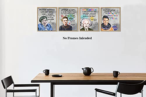 Educational Motivational Quotes Wall Art Posters Science Classroom Decor, History Month Posters, Feminism Wall Art, Famous Scientists Canvas Wall Art for Office Home Decor, Set of 6 (8"x10" Unframed)