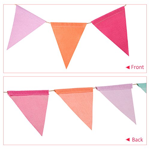 Shappy Hestya Multicolor Pennant Banner 42 Pieces Triangle Flag Bunting for Party Hanging Decoration