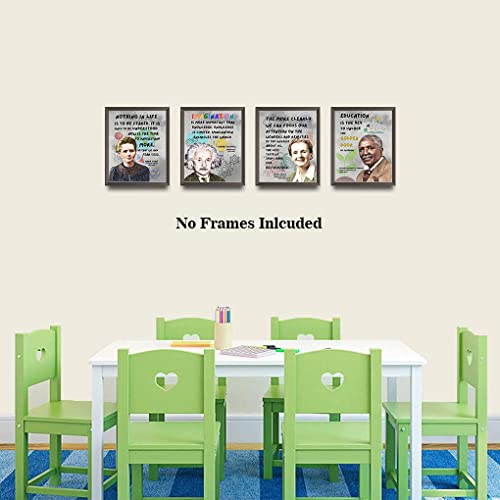 Educational Motivational Quotes Wall Art Posters Science Classroom Decor, History Month Posters, Feminism Wall Art, Famous Scientists Canvas Wall Art for Office Home Decor, Set of 6 (8"x10" Unframed)