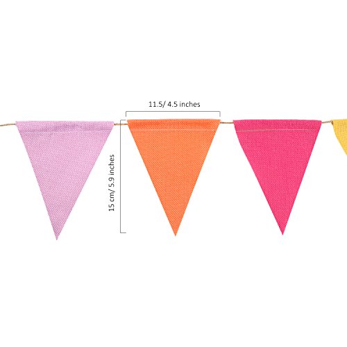 Shappy Hestya Multicolor Pennant Banner 42 Pieces Triangle Flag Bunting for Party Hanging Decoration