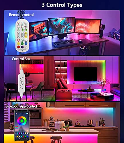 Led Lights for Bedroom 33ft USB Led Light Strip, Daymeet RGBIC Smart Light Strips APP Control Music Sync Color Changing Led Light Strips, Led Strip Lights with Remote for Room Home Indoor Decoration