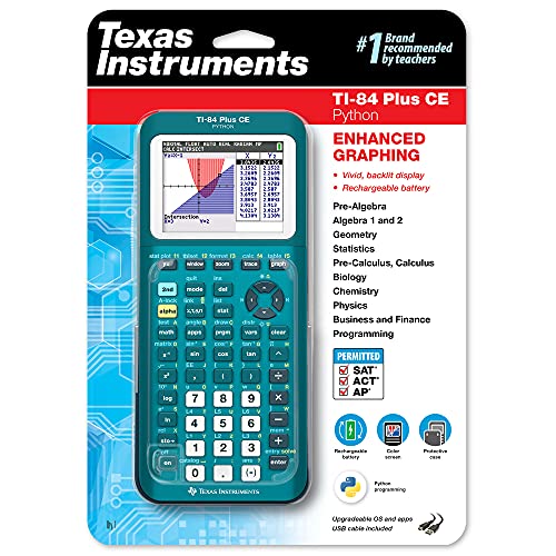 Texas Instruments TI-84 Plus CE Color Graphing Calculator, Teal (Metallic)