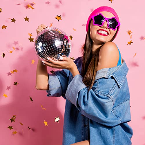 40 Pack Mirror Disco Ball in Variety Silver Hanging Glass Mirror Ball Light Ball with String Disco Hanging Ornament for Club Stage Bar Birthday 70s Party Decoration (6/ 3/ 2/ 1.2/ 0.8 Inch)