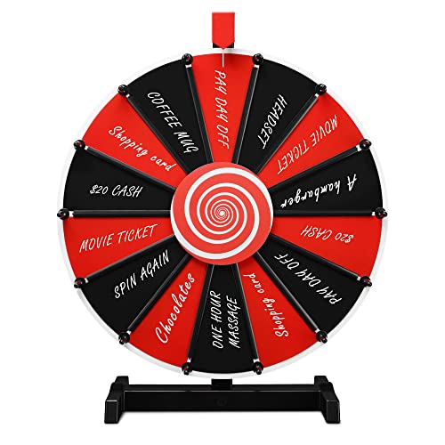 WinSpin 18 Inch Prize Wheel DIY Insertable Tabletop Spinning Wheel, 14 Slots Fortune Design Carnival Spin Game, DIY Series