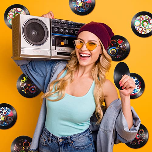 Blank Vinyl Records 7 Inch CD for Room Decor CD Wall Decor Vinyl Records Decor for Black Fake Records Decorations Independent Room Decor Bedroom Aesthetics Room Decoration DIY Projects (12 Pieces)