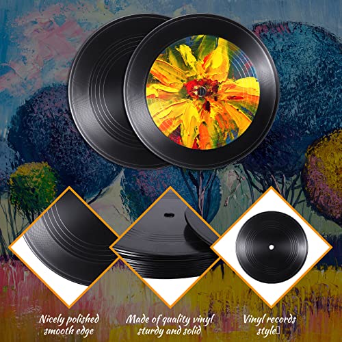 Blank Vinyl Records 7 Inch CD for Room Decor CD Wall Decor Vinyl Records Decor for Black Fake Records Decorations Independent Room Decor Bedroom Aesthetics Room Decoration DIY Projects (12 Pieces)