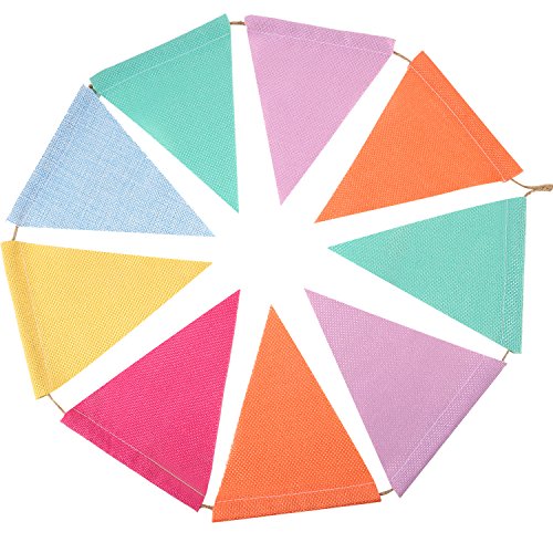 Shappy Hestya Multicolor Pennant Banner 42 Pieces Triangle Flag Bunting for Party Hanging Decoration