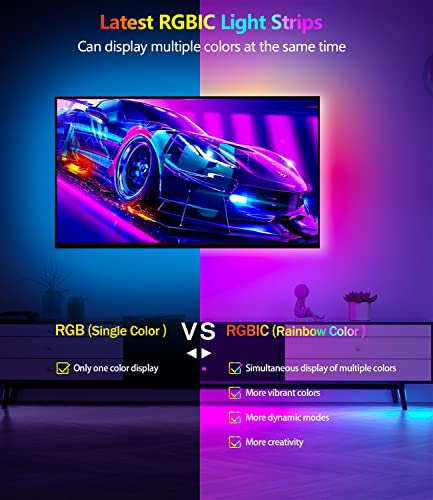 Led Lights for Bedroom 33ft USB Led Light Strip, Daymeet RGBIC Smart Light Strips APP Control Music Sync Color Changing Led Light Strips, Led Strip Lights with Remote for Room Home Indoor Decoration