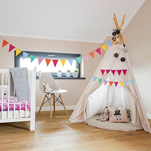 Shappy Hestya Multicolor Pennant Banner 42 Pieces Triangle Flag Bunting for Party Hanging Decoration