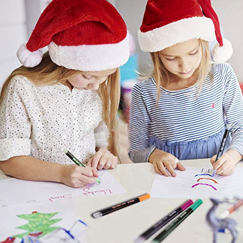 ZSCM Super Squiggles Outline Metallic Markers Pens, Double Line Paint Markers Pens, for Christmas Greeting Cards, DIY Photo Album, Scrapbook Crafts, Metal, Ceramic, Glass, Christmas Decor (12 Colors)