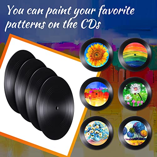 Blank Vinyl Records 7 Inch CD for Room Decor CD Wall Decor Vinyl Records Decor for Black Fake Records Decorations Independent Room Decor Bedroom Aesthetics Room Decoration DIY Projects (12 Pieces)