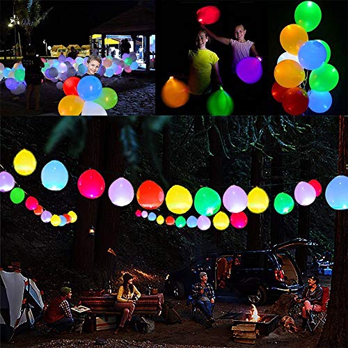 40 Pack LED Light Up Balloons, Mixed-Colors Flashing Party Lights Lasts 12-24 Hours , Glow in the dark For Parties, Birthdays Wedding Decorations And Halloween Christmas Festival,Fillable with Helium