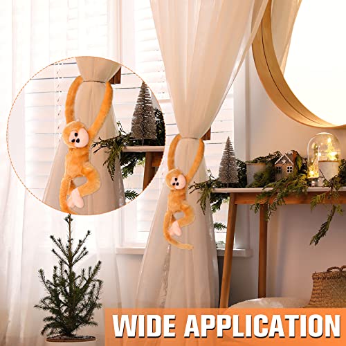 Chivao 8 Packs Stuffed Monkey Hanging Monkey Stuffed Animal Monkey Plush Toy with Hook and Loop Fasteners Hands 20 Inch Large Stuffed Animal Monkey for Adults Gifts Decors (Brown, Khaki)