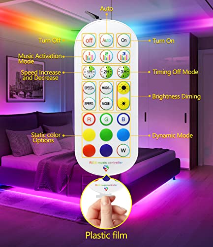 Led Lights for Bedroom 33ft USB Led Light Strip, Daymeet RGBIC Smart Light Strips APP Control Music Sync Color Changing Led Light Strips, Led Strip Lights with Remote for Room Home Indoor Decoration