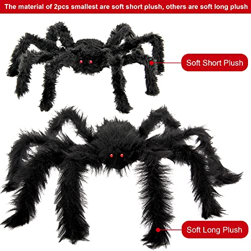 Colovis Halloween Spider Decorations, 8PCS Giant Spider Outdoor Halloween Decorations, Realistic Large Scary Spider Props for Indoor, Home, Yard, Party Creepy Halloween Decor
