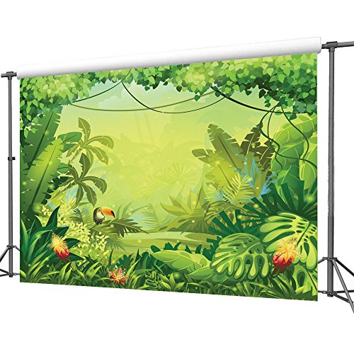 LYWYGG 7x5ft Vinyl Animation Jungle Photography Backdrops Photo Background Kids Photo Studio Props Backdrops Safari Newborn Photography Props Party Backdrop Safari Party Decorations Baby CP-35