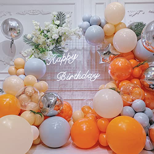 Orange Balloons 12 inch, 100 Pack Burnt Orange Latex Balloons Helium Quality for Halloween Birthday Wedding Baby Shower Party Decorations (with Orange Ribbon)