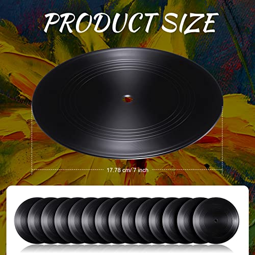 Blank Vinyl Records 7 Inch CD for Room Decor CD Wall Decor Vinyl Records Decor for Black Fake Records Decorations Independent Room Decor Bedroom Aesthetics Room Decoration DIY Projects (12 Pieces)