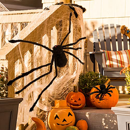 Colovis Halloween Spider Decorations, 8PCS Giant Spider Outdoor Halloween Decorations, Realistic Large Scary Spider Props for Indoor, Home, Yard, Party Creepy Halloween Decor