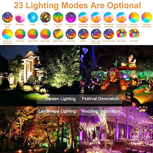 LED Flood Lights RGB Color Changing 300W Equivalent, Outdoor RGBW Bluetooth Smart Floodlights APP Control, IP66 Waterproof, Timing, 2700K&16 Million Colors 23 Modes for Stage Landscape Lighting 2 Pack