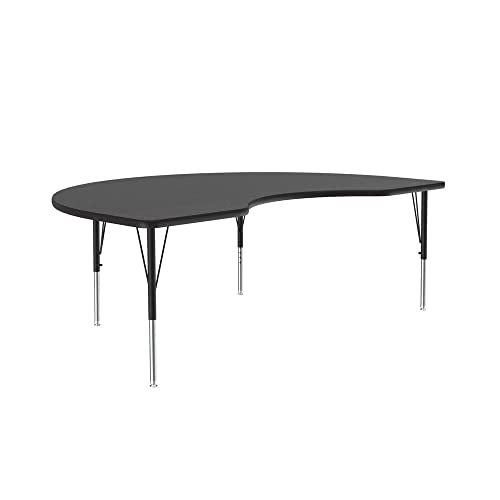 Correll Classroom Activity Table, Black Granite, 48x72" Kidney (ACZM4872-KID-07)