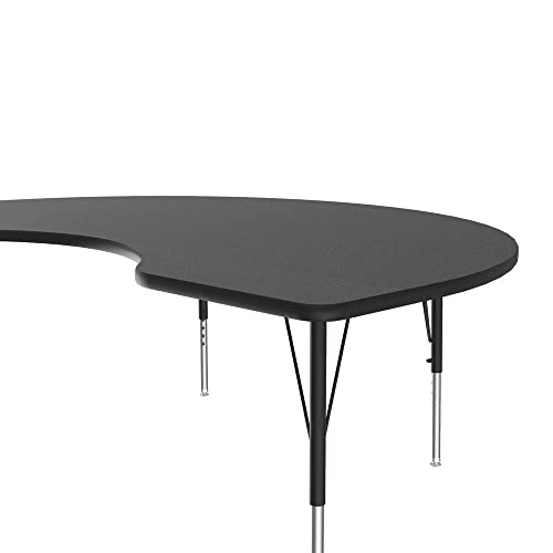 Correll Classroom Activity Table, Black Granite, 48x72" Kidney (ACZM4872-KID-07)