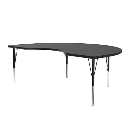 Correll Classroom Activity Table, Black Granite, 48x72" Kidney (ACZM4872-KID-07)