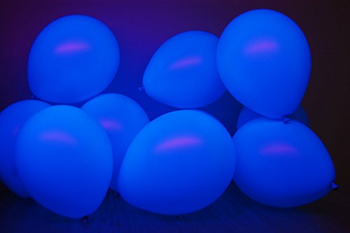 DirectGlow Brand Neon Blue 11 inch UV Blacklight Reactive Latex Balloons (50)