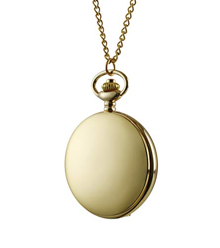 I-MART Smooth Vintage Pocket Watch with Chain (Gold)