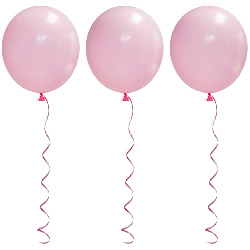 100pcs Pink Balloons, 12 inch Pink Latex Party Balloons Helium Quality for Party Decoration Like Birthday Party, Baby Shower,Wedding, Halloween or Christmas Party (with Pink Ribbon)…