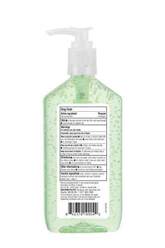 Amazon Basic Care - Aloe Hand Sanitizer 62%, 12 Fluid Ounce (Pack of 6)