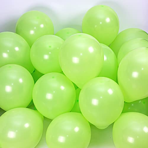 100pcs Light Green Balloons, 12 inch Light Green Latex Party Balloons Helium Quality for Party Decoration Like Birthday Party, Baby Shower,Wedding, Halloween or Christmas Party (with Green Ribbon)…