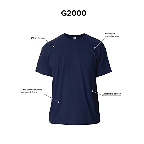 Gildan mens Ultra Cotton T-shirt, Style G2000, Multipack T Shirt, Black (3-pack), Small US