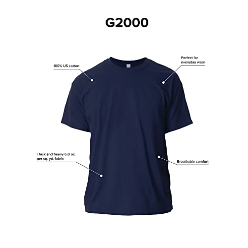 Gildan Men's Ultra Cotton T-Shirt, Style G2000, Multipack, Black (10-Pack), Small