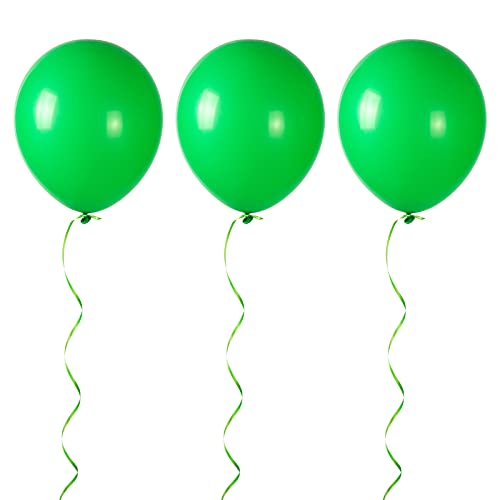 100pcs Green Balloons, 12 inch Green Latex Party Balloons Helium Quality for Party Decoration Like Birthday Party, Baby Shower,Wedding, Halloween or Christmas Party (with Green Ribbon)…