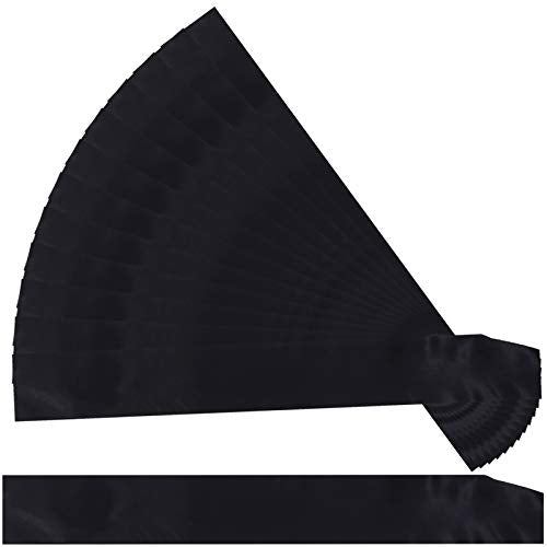 12 Pieces Blank Satin Sashes Plain Sashes Party Accessory for Wedding Party DIY Supplies (Black)