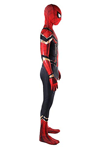 YIEWBL Halloween Men Superhero Costume Cosplay Suit Zentai Onesie Spandex Bodysuit Jumpsuit for Adult 175,Red,YIEWBL-IRON-adult-04,adult-XL