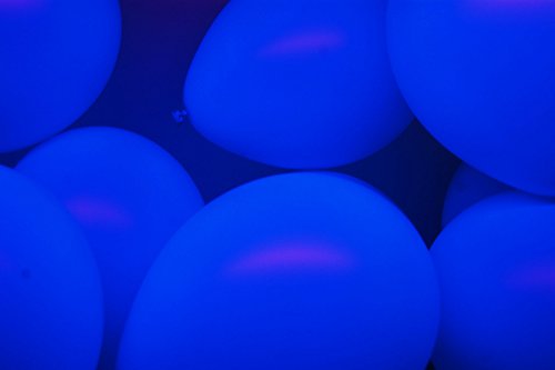 DirectGlow Brand Neon Blue 11 inch UV Blacklight Reactive Latex Balloons (50)