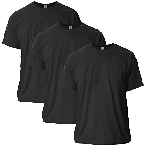 Gildan mens Ultra Cotton T-shirt, Style G2000, Multipack T Shirt, Black (3-pack), Small US