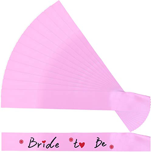 12 Pieces Blank Satin Sashes Plain Sashes Party Accessory for Graduation Wedding Party DIY Supplies(Pink)