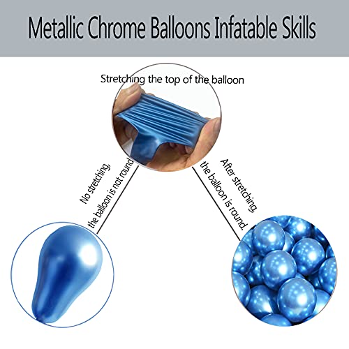 GaesQae blue balloon Metallic Chrome Balloons,12inch blue balloon ,Royal Blue Balloons (Metallic Blue 50PCS)